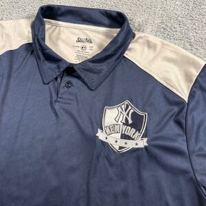 New York Yankees MLB Stitches Embroidered Logo Polo Shirt Color Block Size 2XL